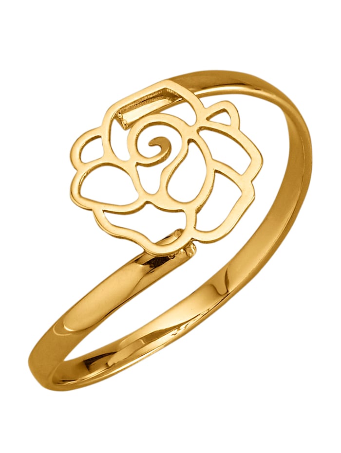Rosen-Ring in Gelbgold 375, Gelbgoldfarben