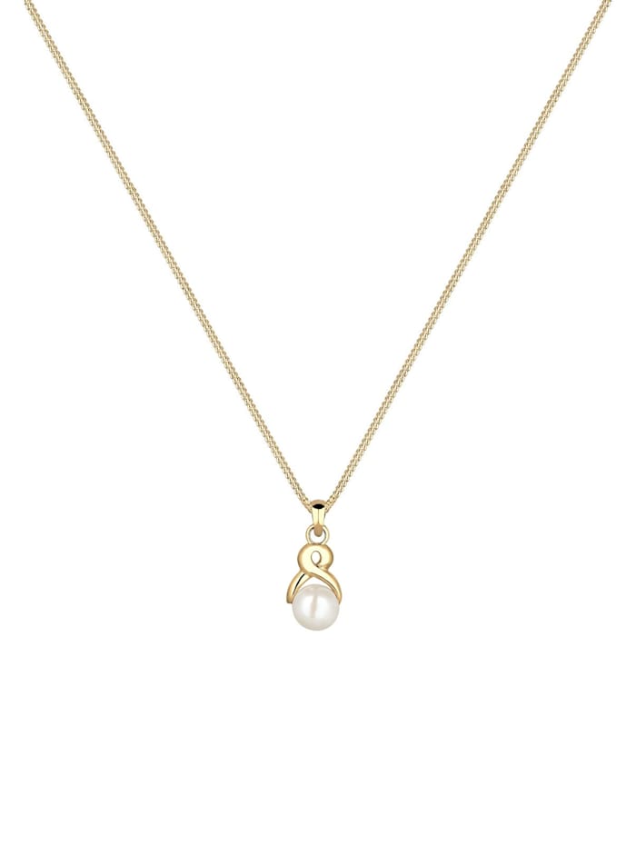 Halskette Infinity Süßwasserzuchtperle 585 Gelbgold