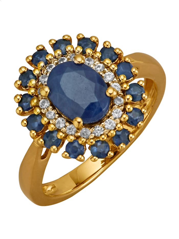 KLiNGEL Damesring Met Gekleurde Edelstenen in het Metallic Dames Sieraden voor voor Ringen voor 