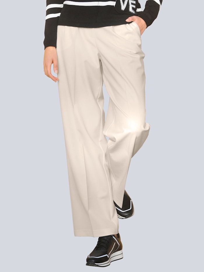 Alba Moda Pantalon en statures normales et petites statures, Blanc cassé