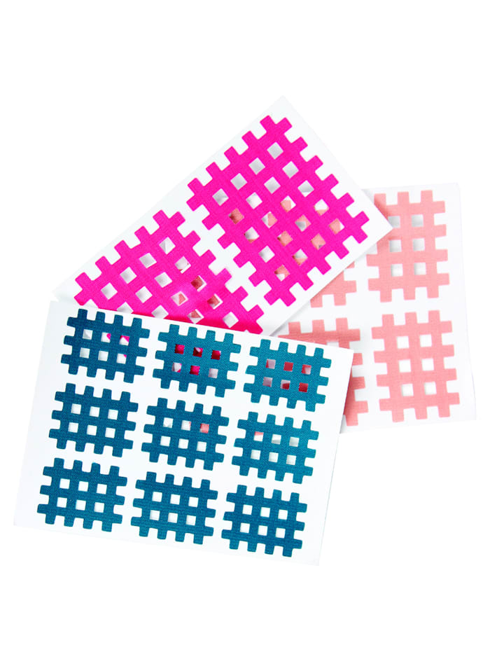 Mřížková náplast - 17 dílná souprava, Pink/Modrá/Tělová