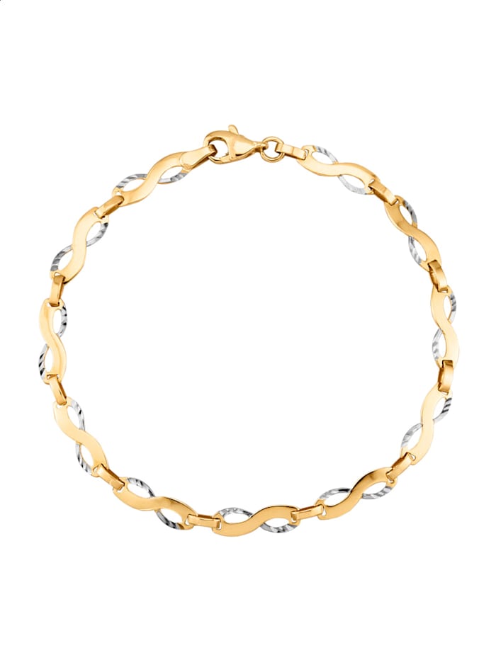 Armband in Gelbgold 375, Bicolor