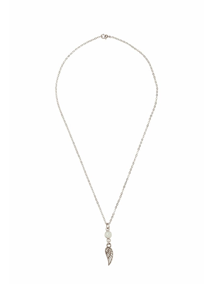 GEMSHINE Halskette mit Anhänger Engel Flügel - Schutzengel Jade, silver coloured
