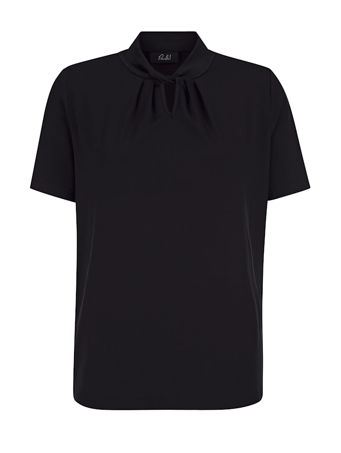 Paola Shirt met geraffineerde hals, zwart