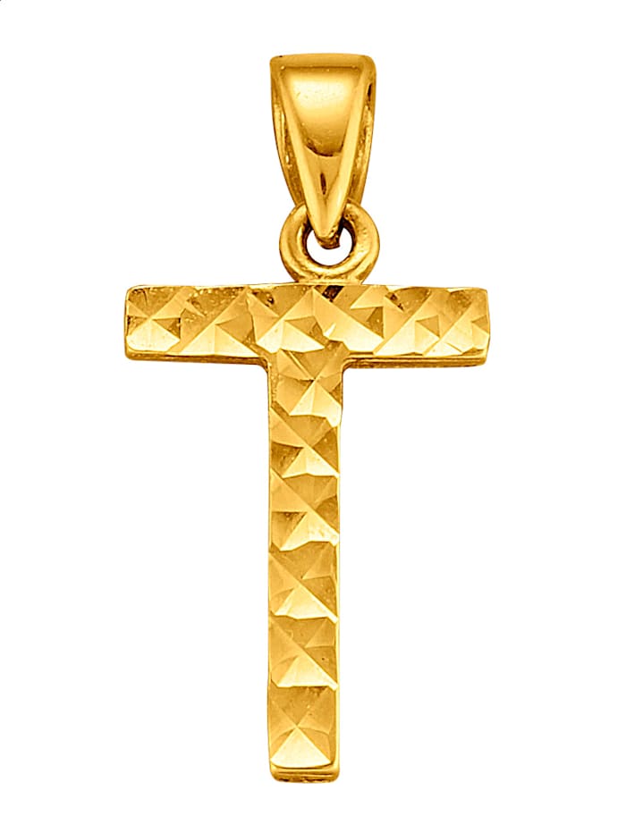 Diemer Gold Buchstaben-Anhänger "T" in Gelbgold 585, Gelbgoldfarben