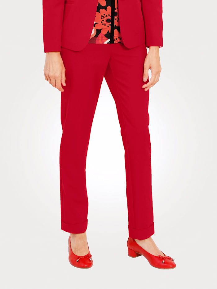 MONA Nohavice v módnej farbe, Červená