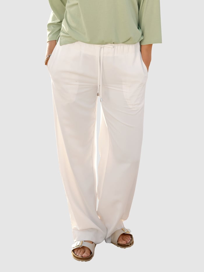 Delmod pure Pantalon à traitement Easy-Care, Blanc