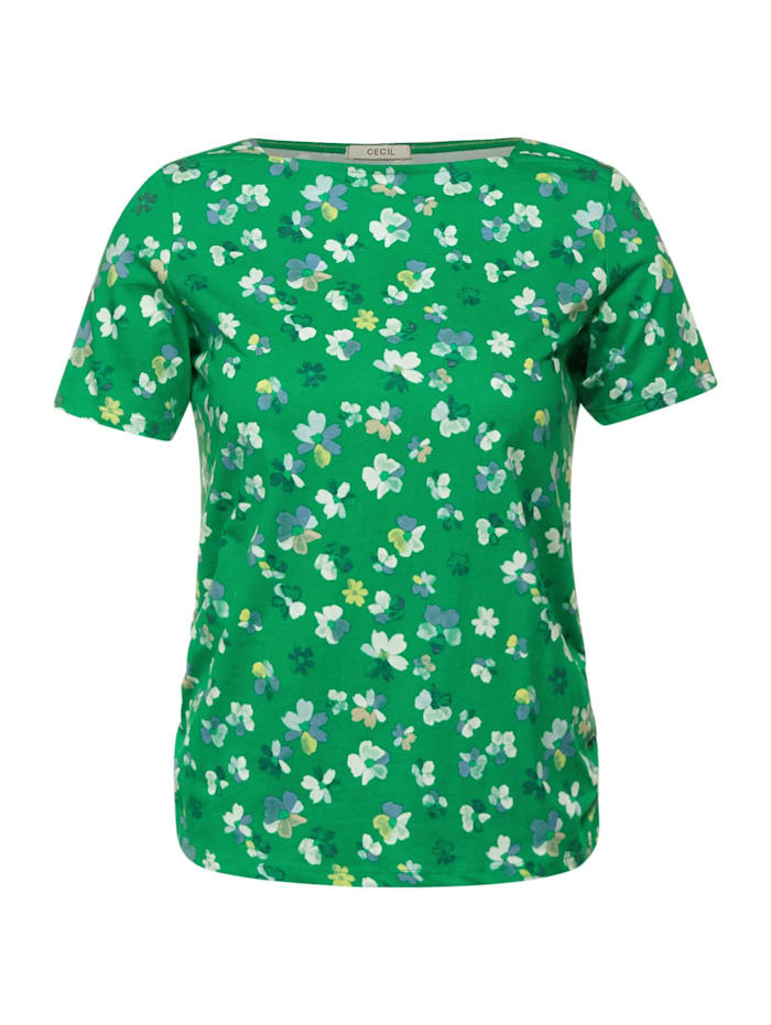 Cecil T-Shirt mit Blumenprint, cheeky green