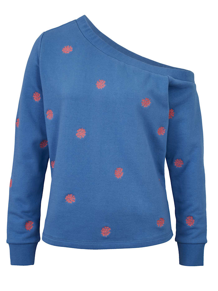 REKEN MAAR Sweatshirt met borduursel, Lichtblauw