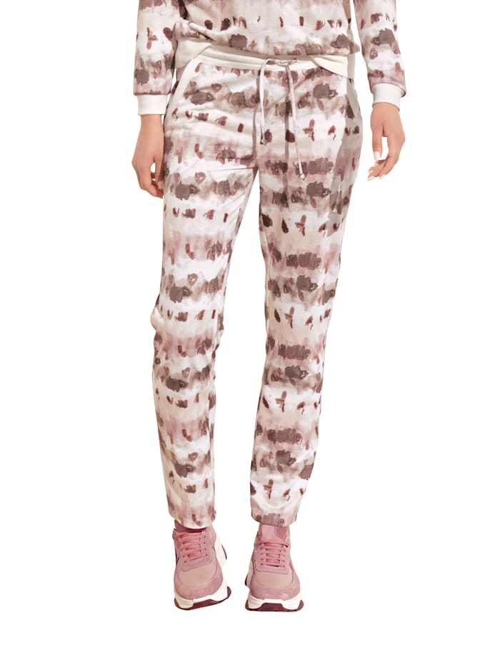 AMY VERMONT Jogpants mit grafischem Muster, Off-white/Rosé