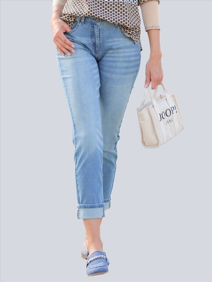 Alba Moda Jeans mit Zier-Reißverschluß, Hellblau