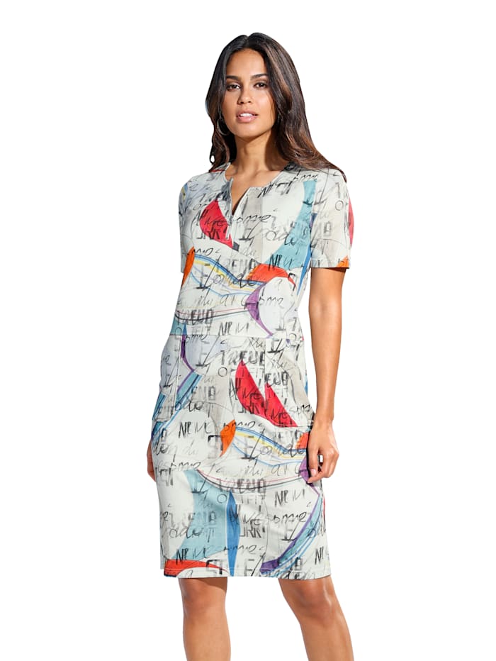 Kleid mit abstraktem Seegelbootprint