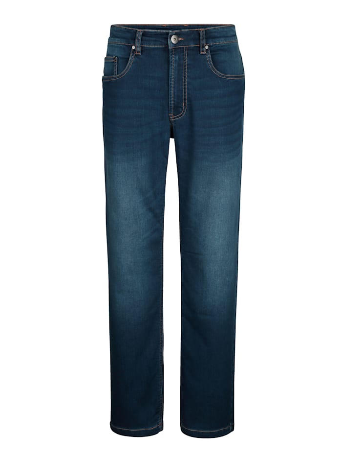 Roger Kent Jeans van comfortabel stretchmateriaal, Donkerblauw