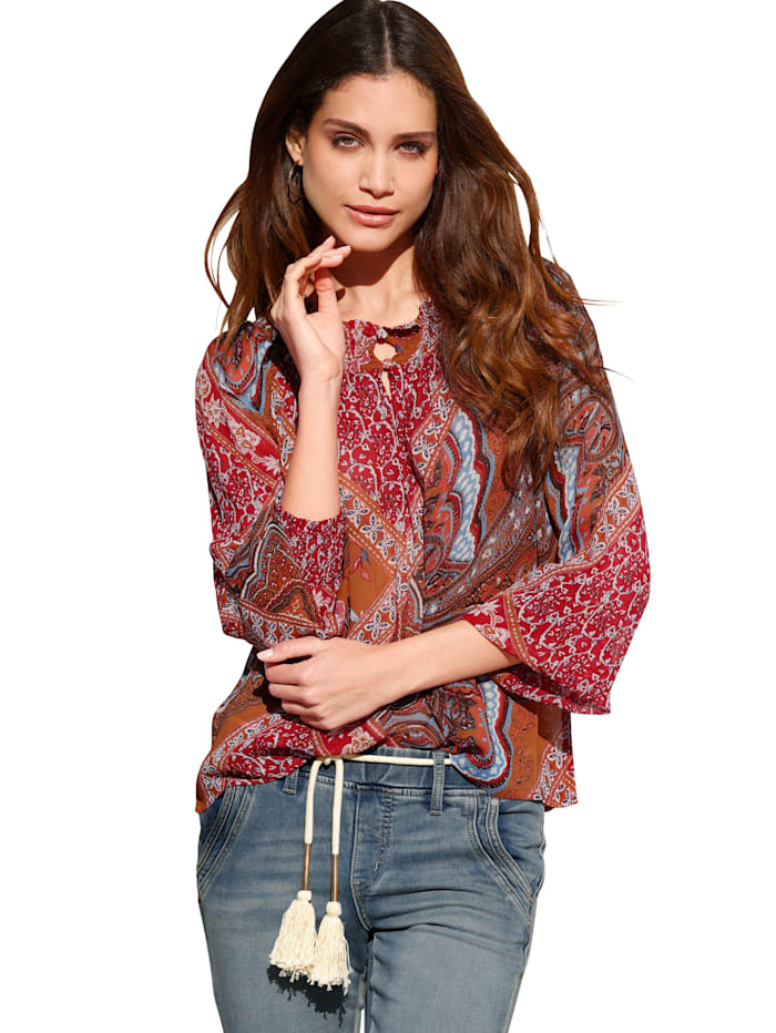Bluse im Allover-Paisley-Muster