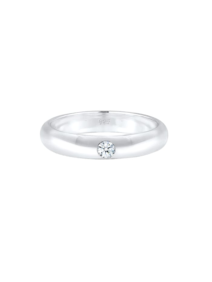 Ring Solitär Verlobung Diamant (0.06 Ct.) 925Er Silber