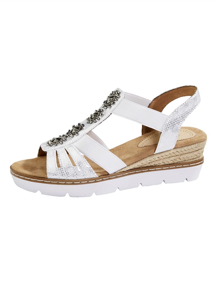 Julietta Sandals with shimmering details, White