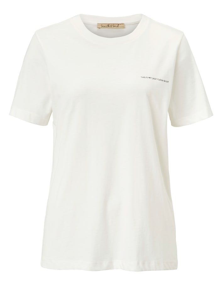 Smith & Soul T-Shirt mit Schriftzug, Off-white