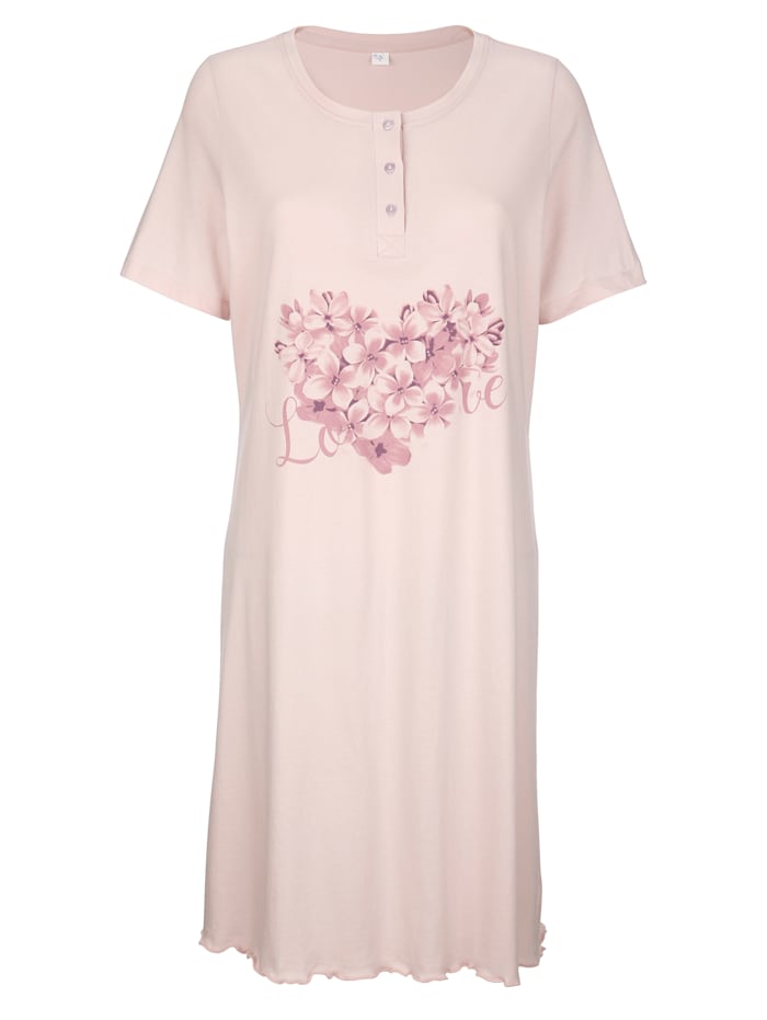 Harmony Nachthemd mit romantischem Druck, Rosé/Altrosa