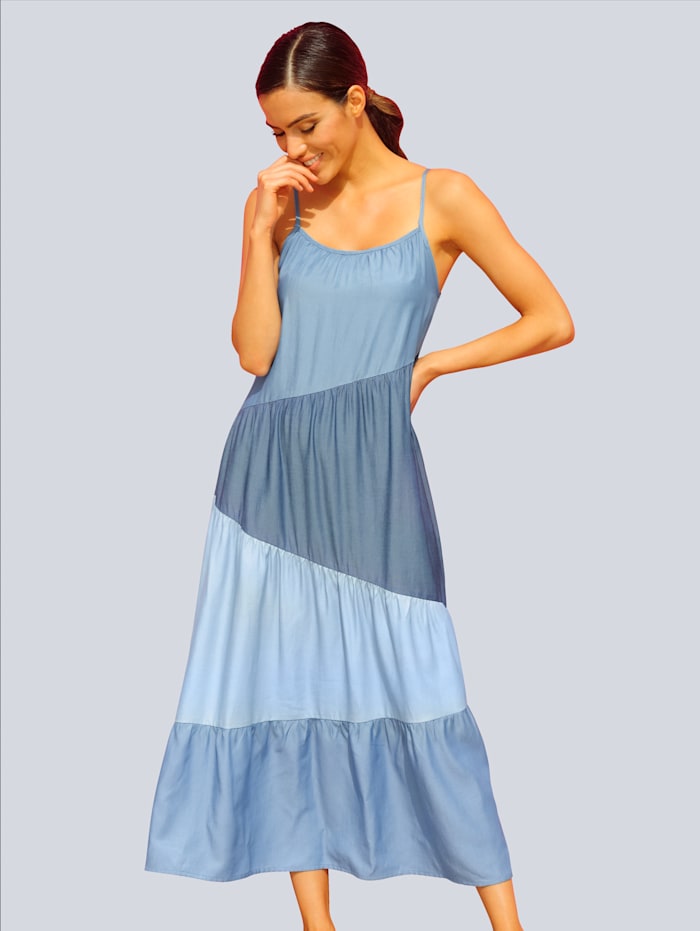 Alba Moda Kleid mit Patches, Blau