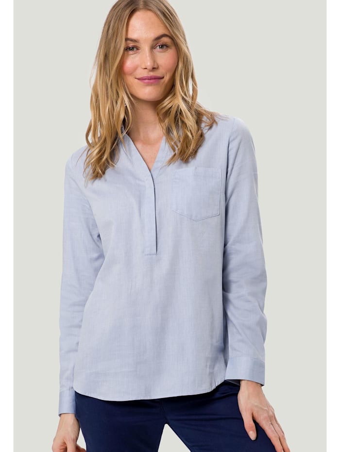 zero Bluse mit Hemdblusenkragen Knopfleiste, weiteres Detail, soft blue melange