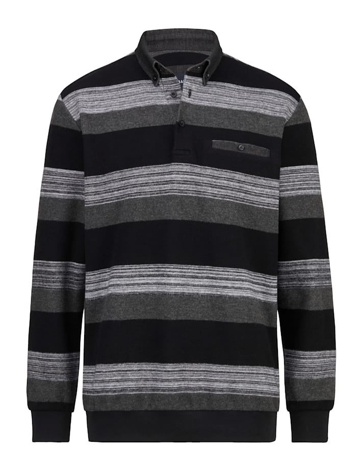 BABISTA Sweatshirt met ingebreid streepdessin, Zwart/Grijs