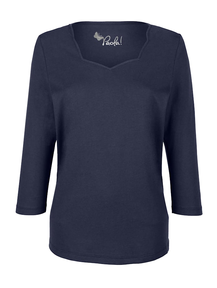 Paola Shirt mit attraktivem Ausschnitt, Marineblau