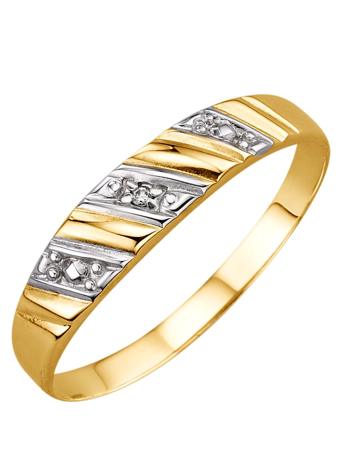KLiNGEL Damenring mit Diamant mit Diamant in Gelbgold 333, Bicolor