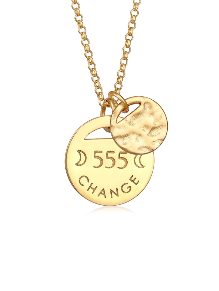 Elli Halskette Plättchen Organic - 555 Change 925 Silber, Gold