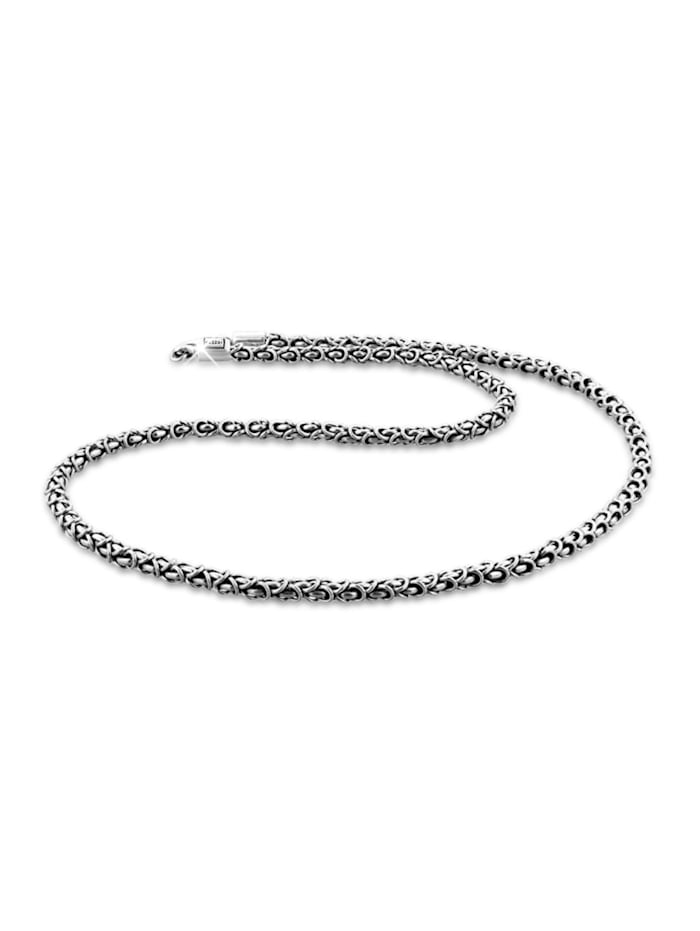 Kuzzoi Halskette Herrenschmuck Königskette Oxidiert 925 Silber, Silber