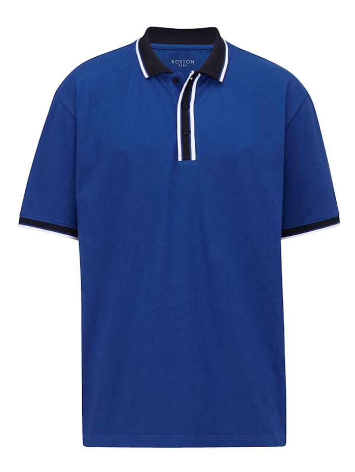Boston Park Poloshirt mit garngefärbten Streifen, Royalblau