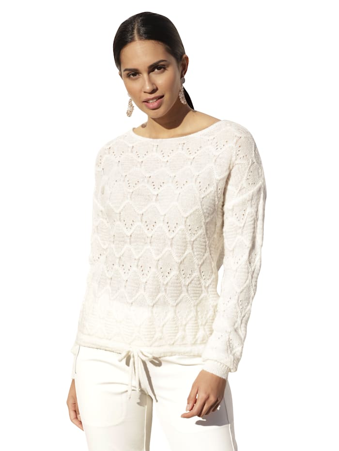 AMY VERMONT Pullover aus angenehmer Baumwollmischung, Weiß