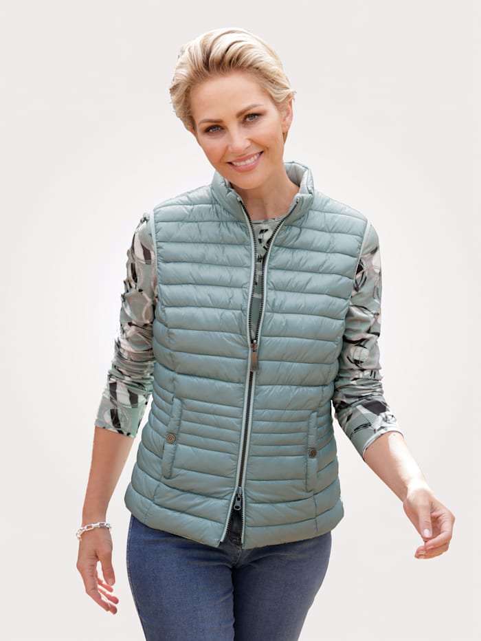Barbara Lebek Reversible gilet with two block colour sides, Turquoise/Mint