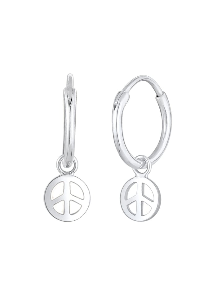 Ohrringe Creolen Peace Boho Symbol 925 Silber