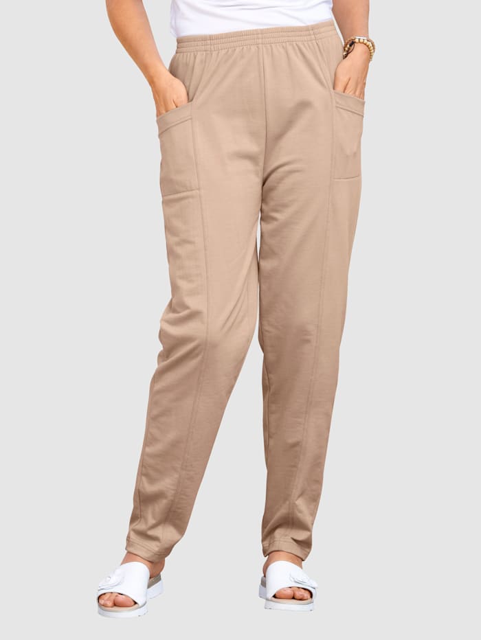 Paola Hose in bequemer Passform, Taupe