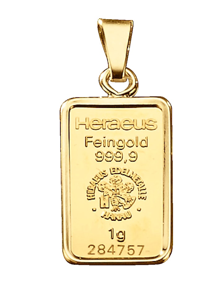 Anhänger Goldbarren Feingold 999,9, Gelb