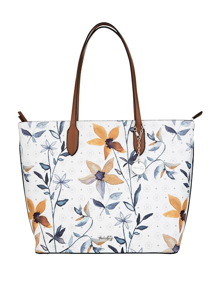 Taschenherz Väska med blommigt mönster, Offwhite/Flerfärgad