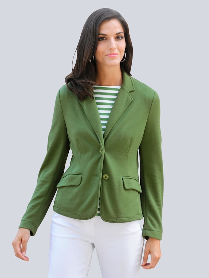 Alba Moda Jersey blazer van subtiel structuurmateriaal, Groen