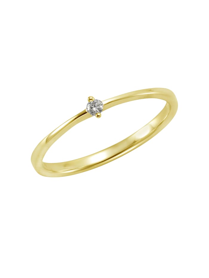 Orolino Ring 585/- Gold Brillant weiß Glänzend 0,07ct., gelb