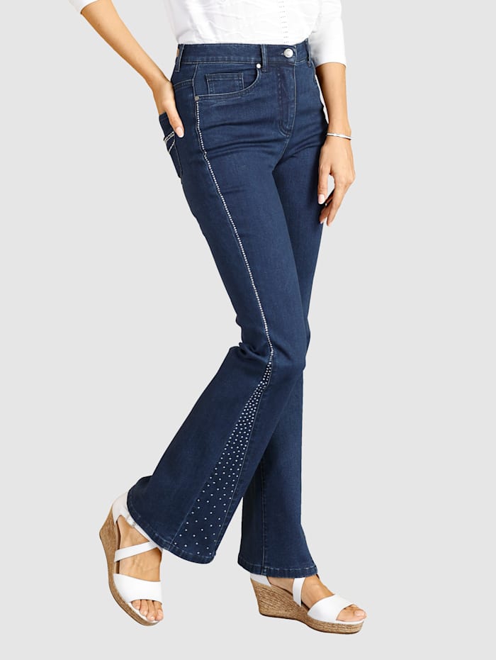 Paola Jeans mit ausgestelltem Bein, Blue stone