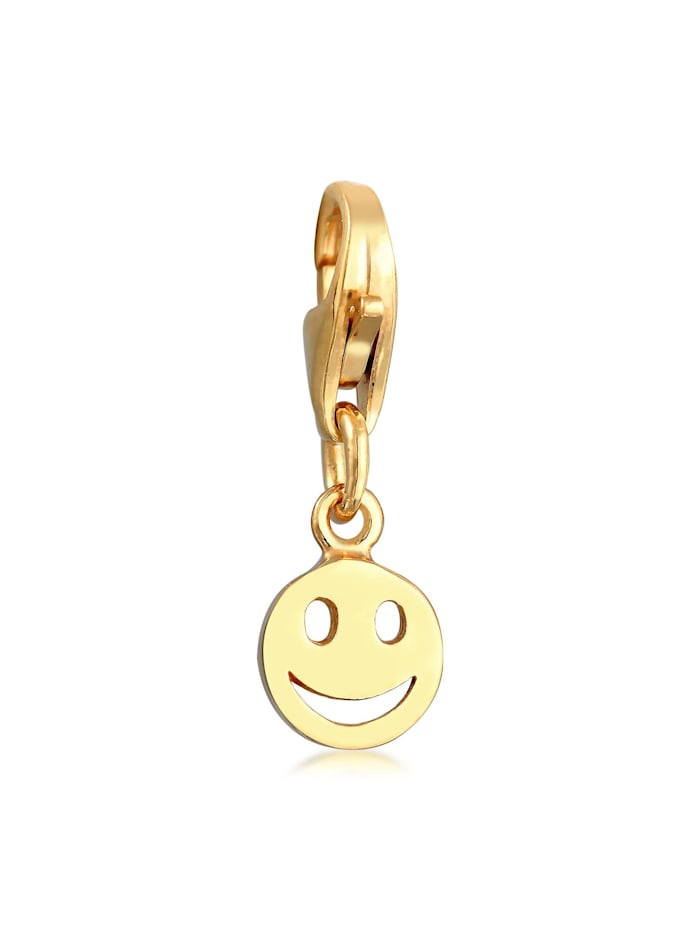 Nenalina Charm Smiley Emoji Anhänger 925 Silber, Gold