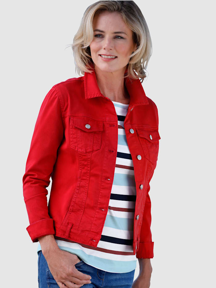 Dress In Jeansjacke mit Brusttaschen, Rot