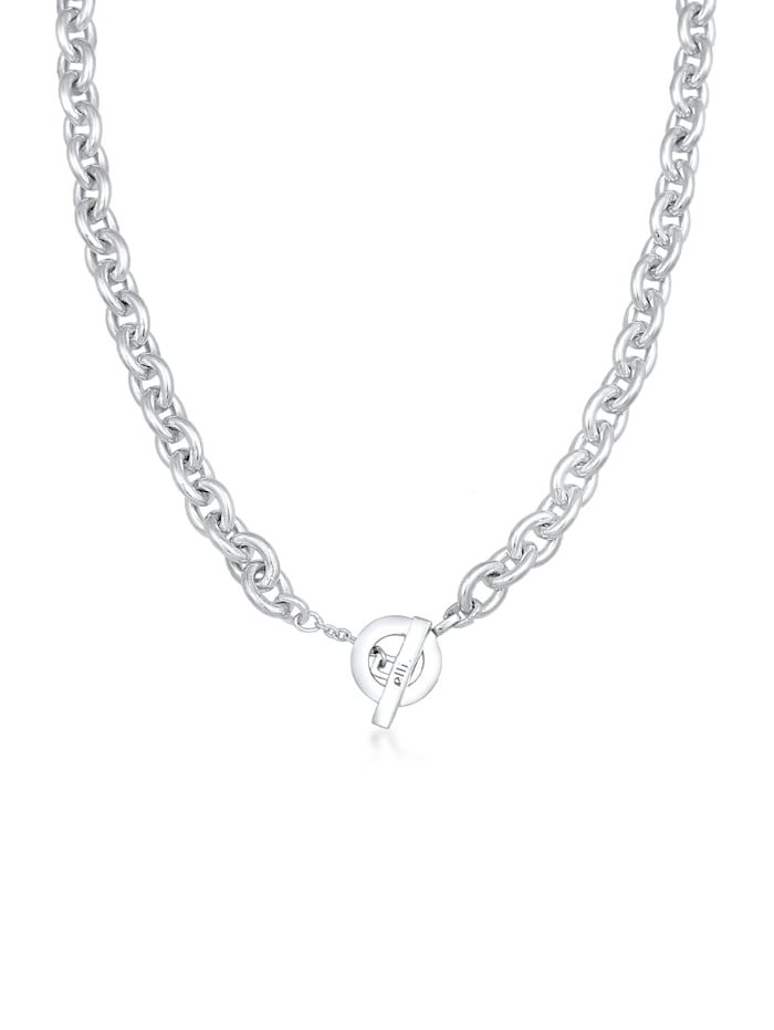 Elli Premium Halskette Ankerkette Grob Glieder Unisex 925 Silber Rhodiniert, Silber