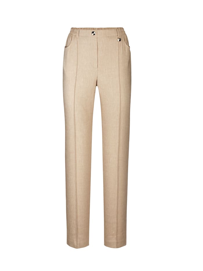 Pull-on trousers in a modern linen blend
