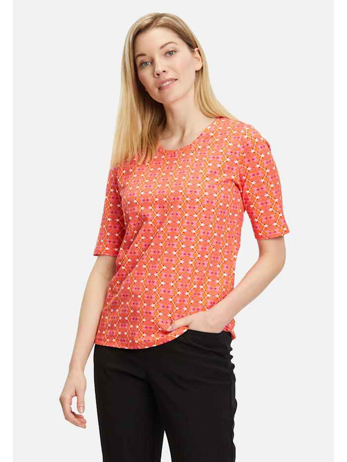 Betty Barclay Basic Shirt mit Aufdruck, Orange/Pink
