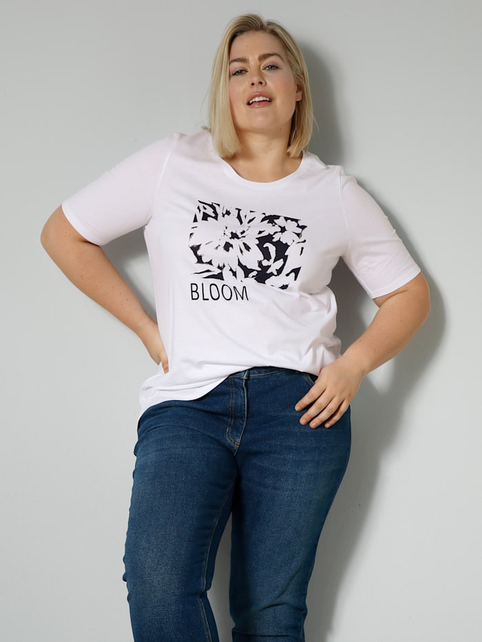Sara Lindholm Shirt aus hochwertiger Pima Baumwolle, Weiß