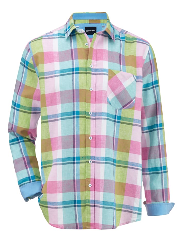 BABISTA Overhemd van luchtig, zomers materiaal, Groen/Roze
