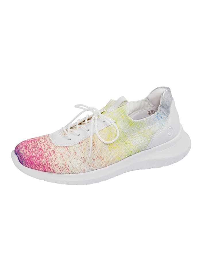 Remonte Sneakers au superbe aspect arc-en-ciel, Blanc/Multicolore