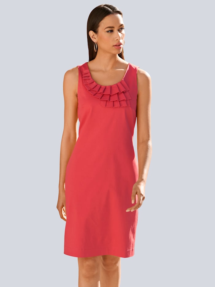 Alba Moda Kleid mit Rundhalsausschnitt, Rot
