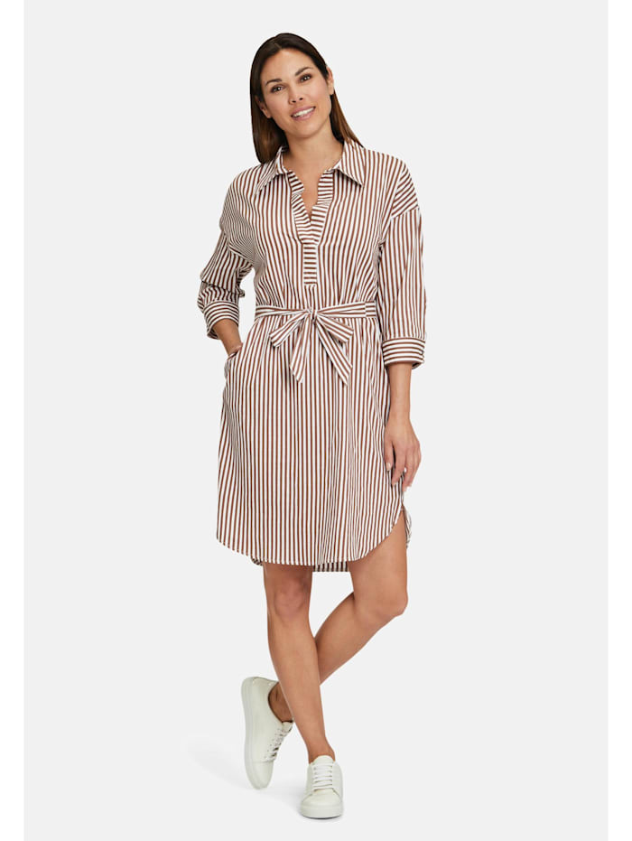 Betty Barclay Hemdblusenkleid mit Streifen, Brown/White