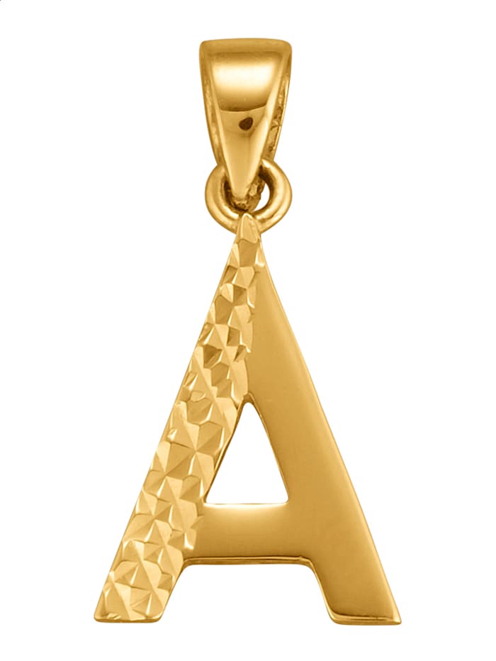 Diemer Gold Buchstaben-Anhänger "A" in Gelbgold 585, Gelbgoldfarben
